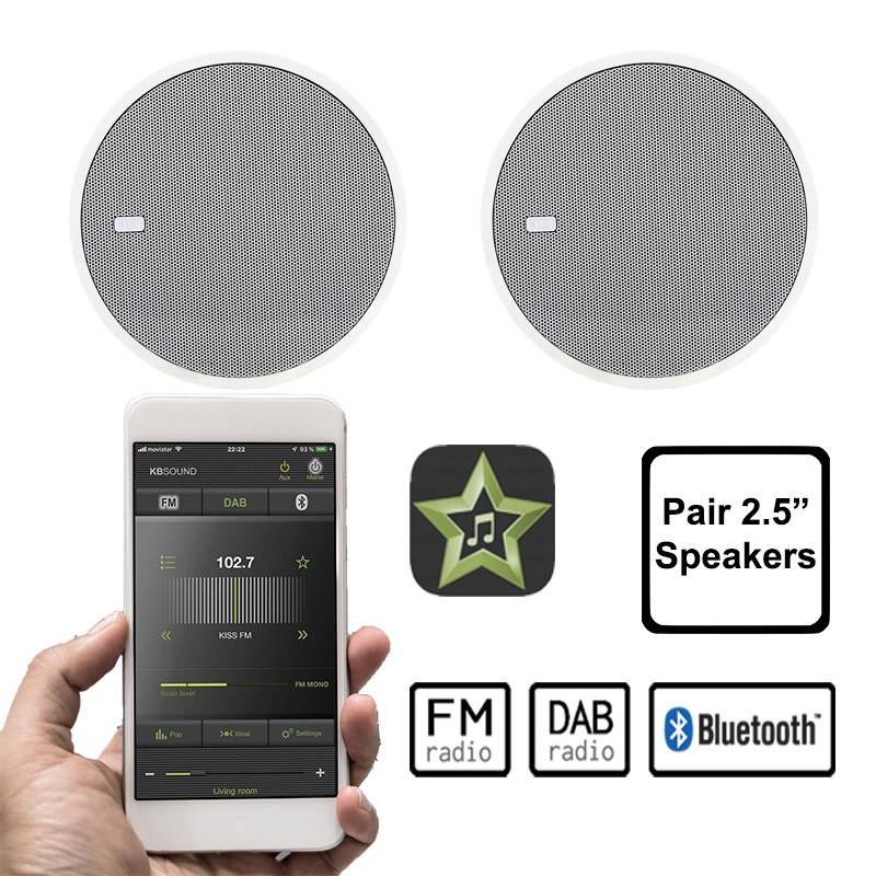 Dual Zone Expandable KB Sound Select Star Bluetooth Ceiling Speakers